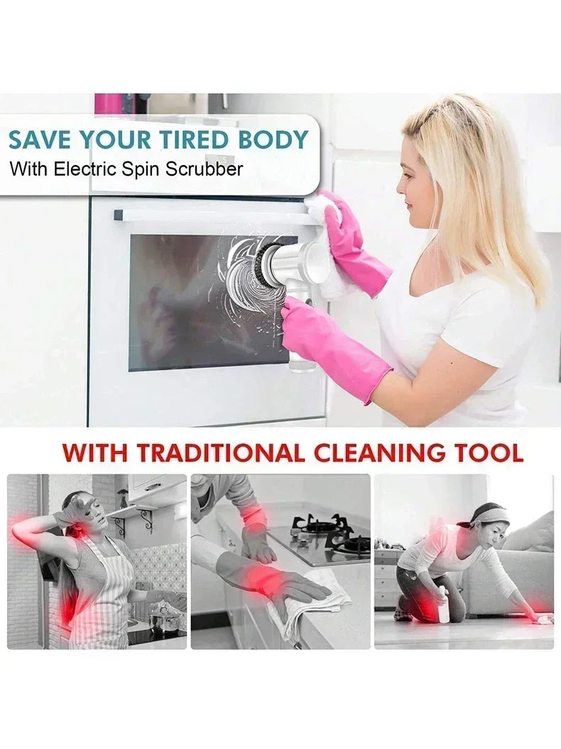 Cordless Electric Spin Scrubber (5-in-one Cleaning Brush)
