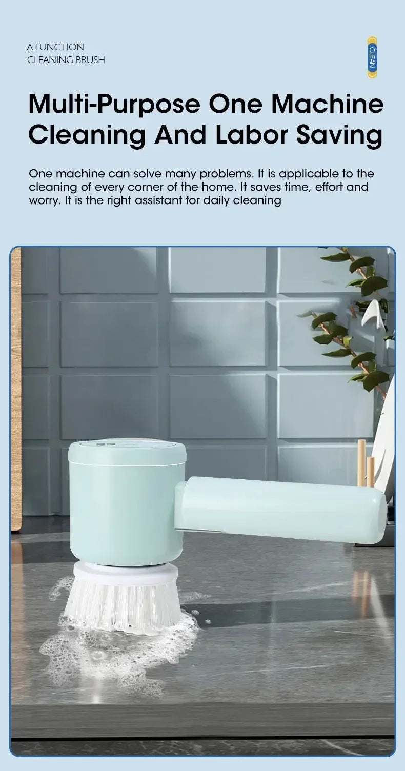 Cordless Electric Spin Scrubber (5-in-one Cleaning Brush)