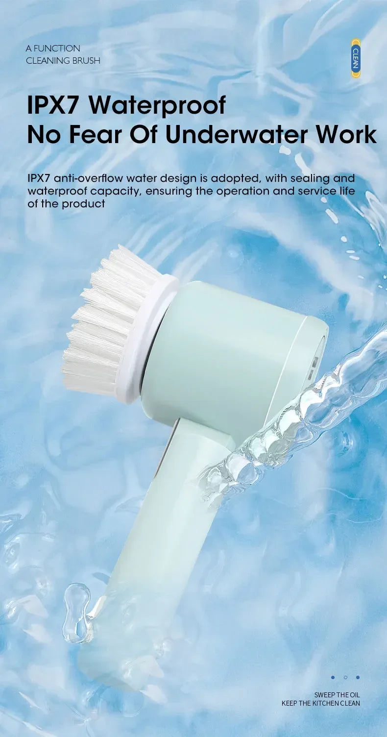 Cordless Electric Spin Scrubber (5-in-one Cleaning Brush)