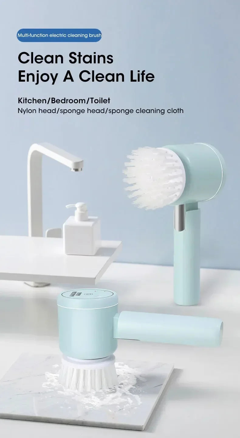 Cordless Electric Spin Scrubber (5-in-one Cleaning Brush)