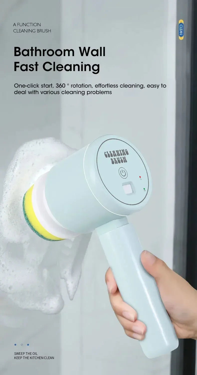 Cordless Electric Spin Scrubber (5-in-one Cleaning Brush)