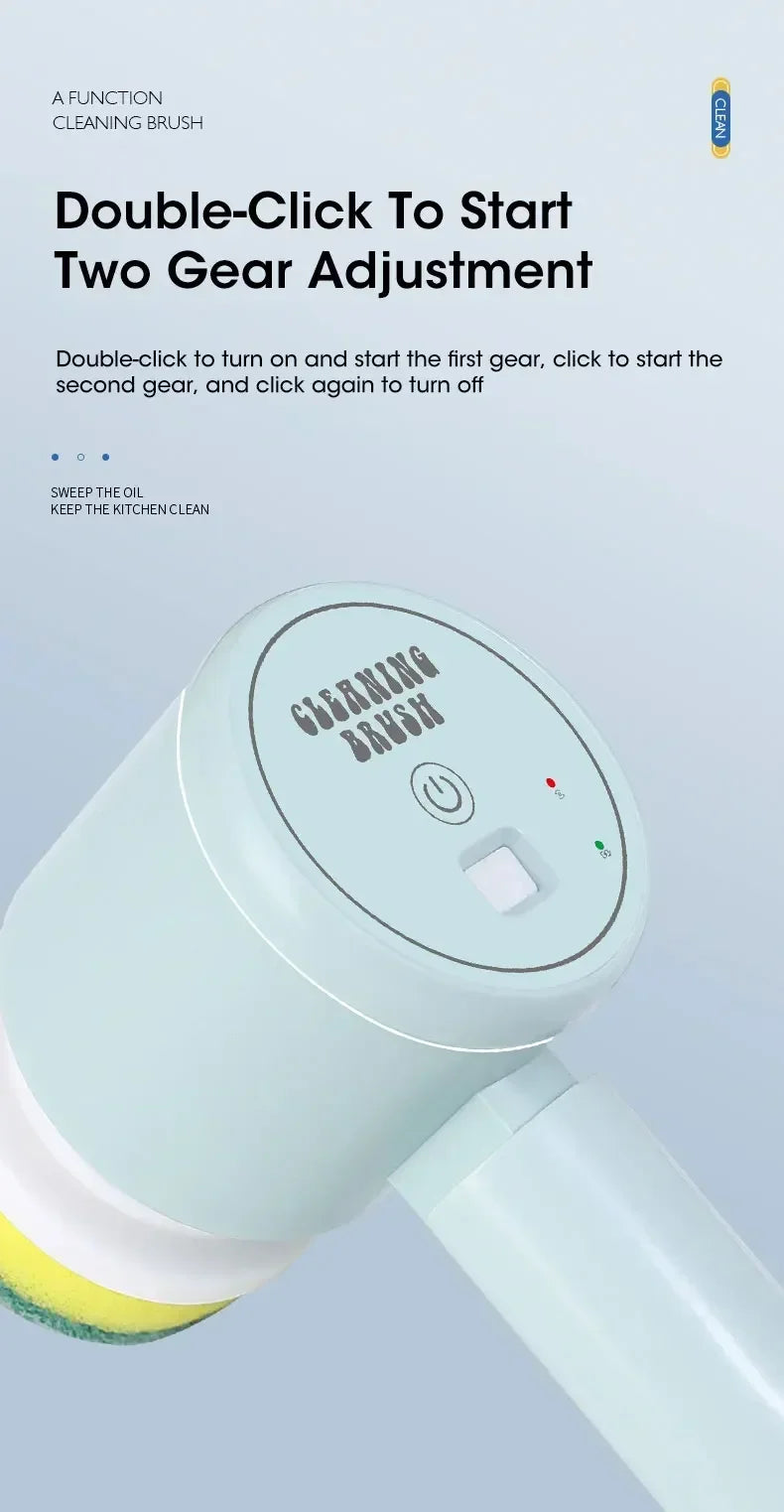 Cordless Electric Spin Scrubber (5-in-one Cleaning Brush)