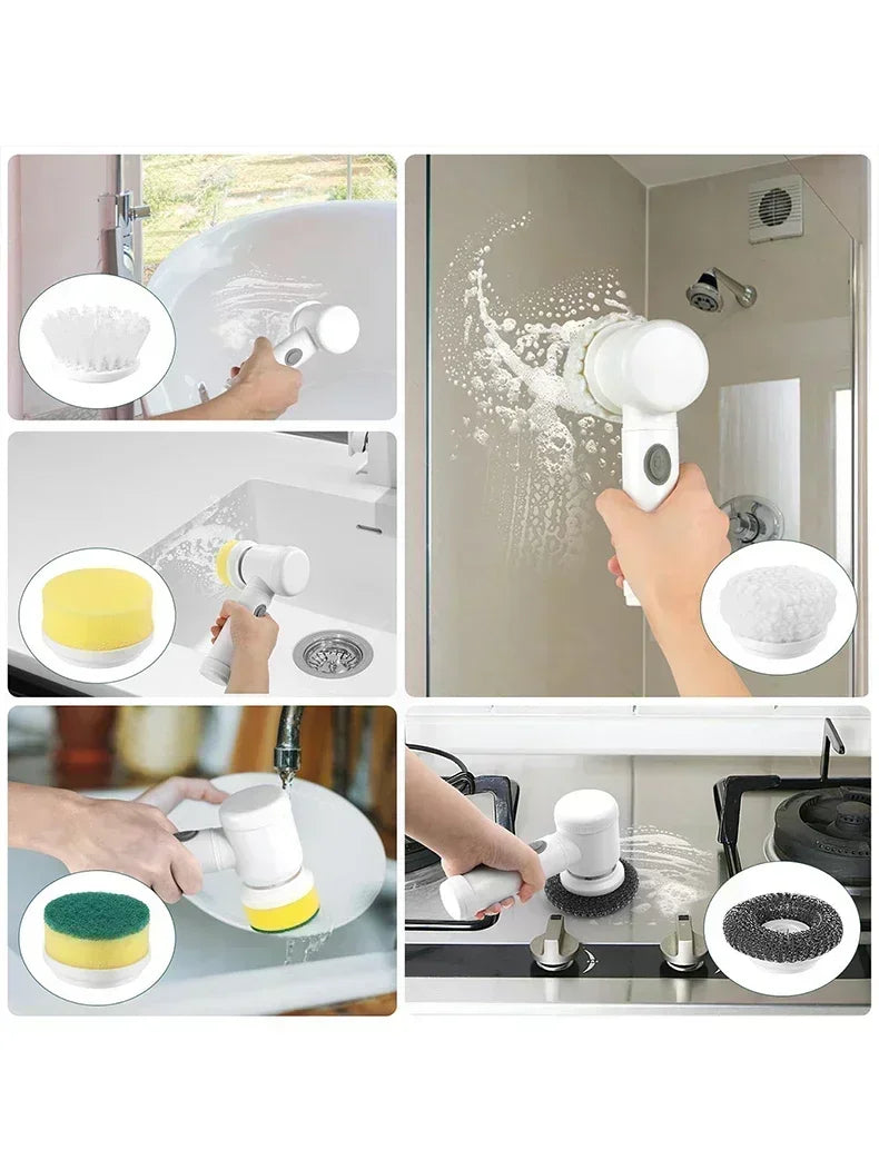 Cordless Electric Spin Scrubber (5-in-one Cleaning Brush)