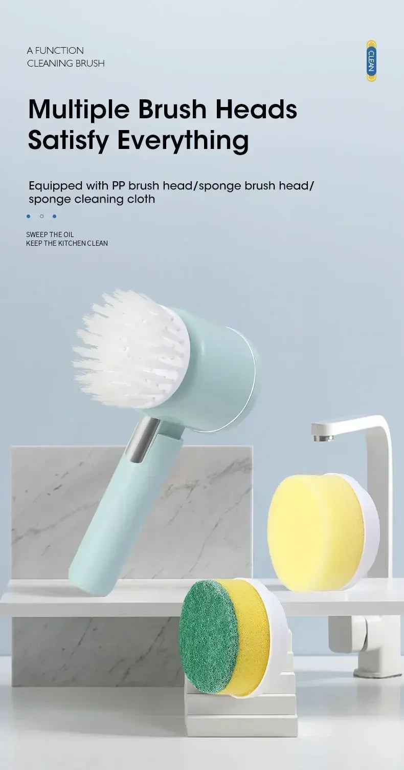 Cordless Electric Spin Scrubber (5-in-one Cleaning Brush)