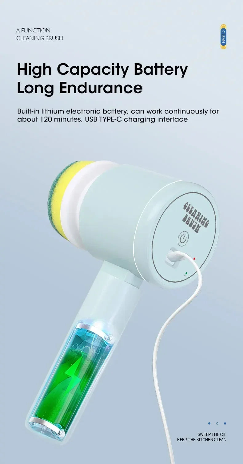 Cordless Electric Spin Scrubber (5-in-one Cleaning Brush)