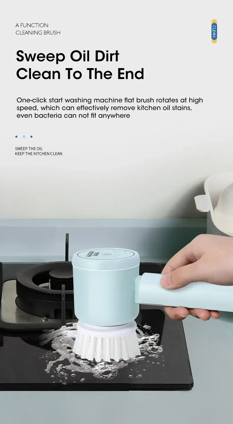 Cordless Electric Spin Scrubber (5-in-one Cleaning Brush)