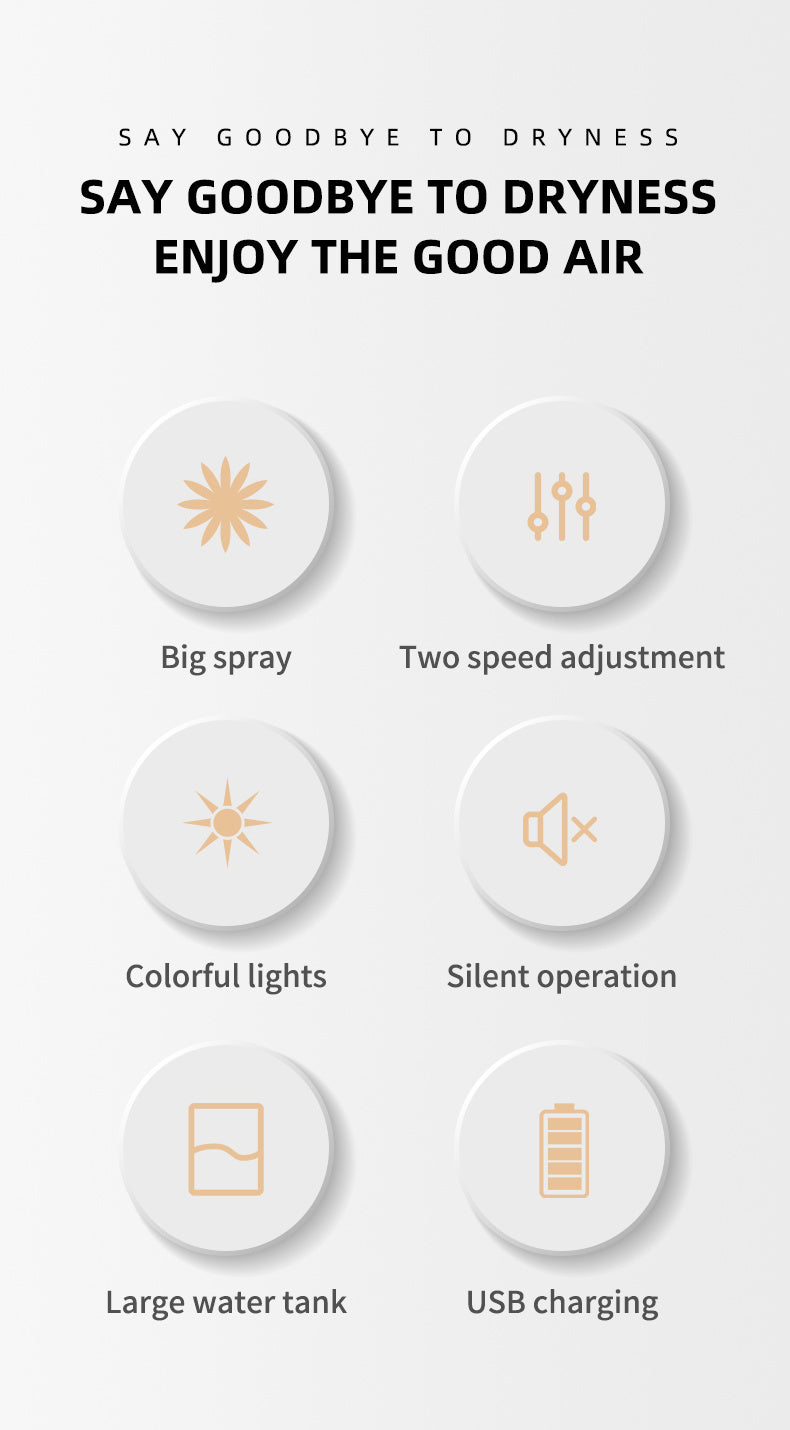 Mini Aroma Humidifier & LED Night Light